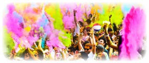 Holi One Colour Festival Partygoers